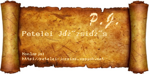 Petelei Józsiás névjegykártya